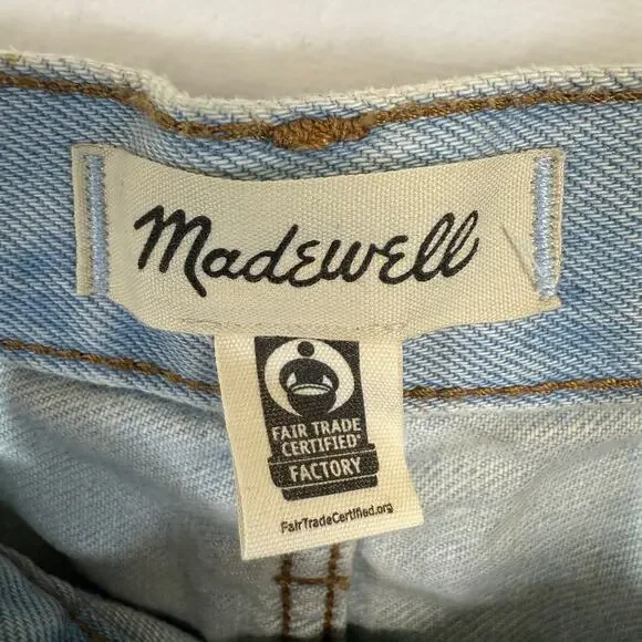 NWT Madewell 25 XS Relaxed Denim Shorts Essen Wash Distressed Retro Summer Cute - Picture 6 of 11